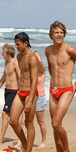 Clubbies in Red Speedos